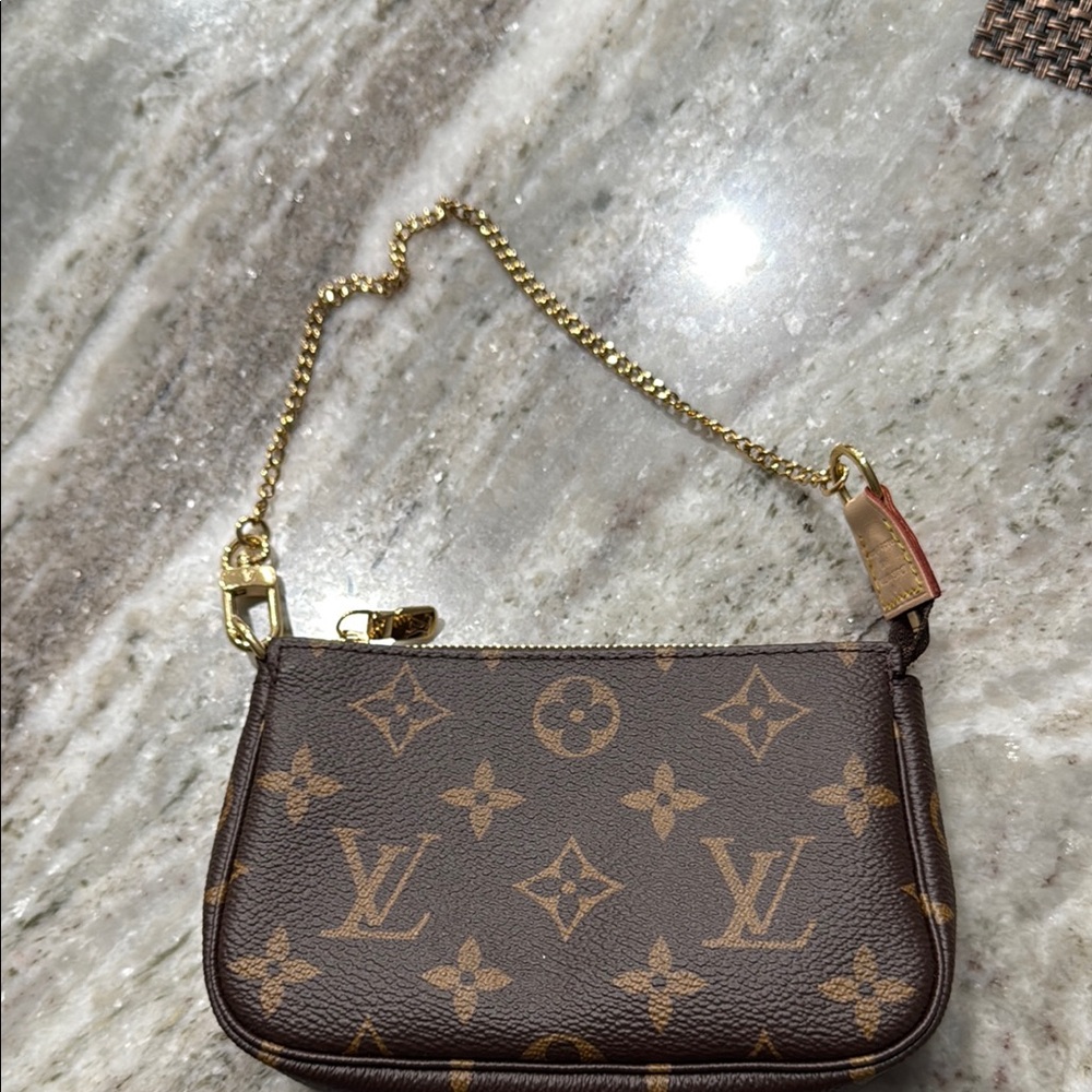Louis Vuitton Brown and Gold Monogram Clutch